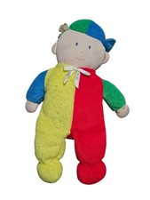 VTG Eden Baby Boy Plush Doll Terrycloth Lovey Primary Colors Hat Blonde Bow 10