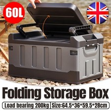 60L Folding Outdoor Storage Box Camping Organizer Fishing Seat Car Trunk Contain