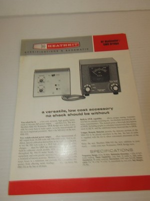 Heathkit RF Wattmeter SWR Bridge Specifications & Schematic