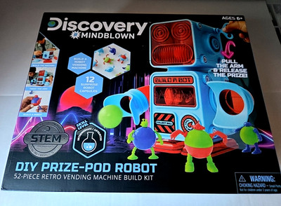 Discovery STEM DIY Prize-Pod Robot 52 Piece Retro Vending Machine Build Kit New