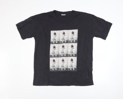 Noisy May Herren T-Shirt schwarz Grafikdruck Baumwolle Gr. L