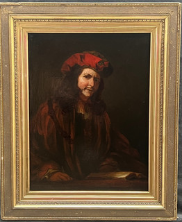 18th CENTURY PORTRAIT GENTLEMAN follower REMBRANDT ANTIQUE OIL Painting