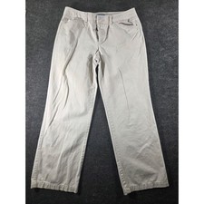 Dockers Women Khaki Chino Pants Straight Leg Stone Cotton Twill Size 14 2410
