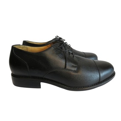 Tauer & Johnson Mens 10 D Wellington Derby Dress Shoes Black Calf Leather CapToe