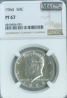 1964 KENNEDY HALF SILVER DOLLAR NGC PF67 MAC SPOTLESS .