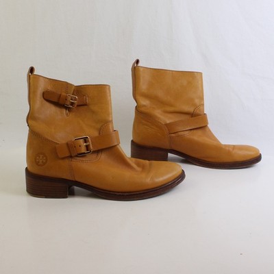 Tory Burch Damen 9M Senf Riemchen Leder Stiefeletten