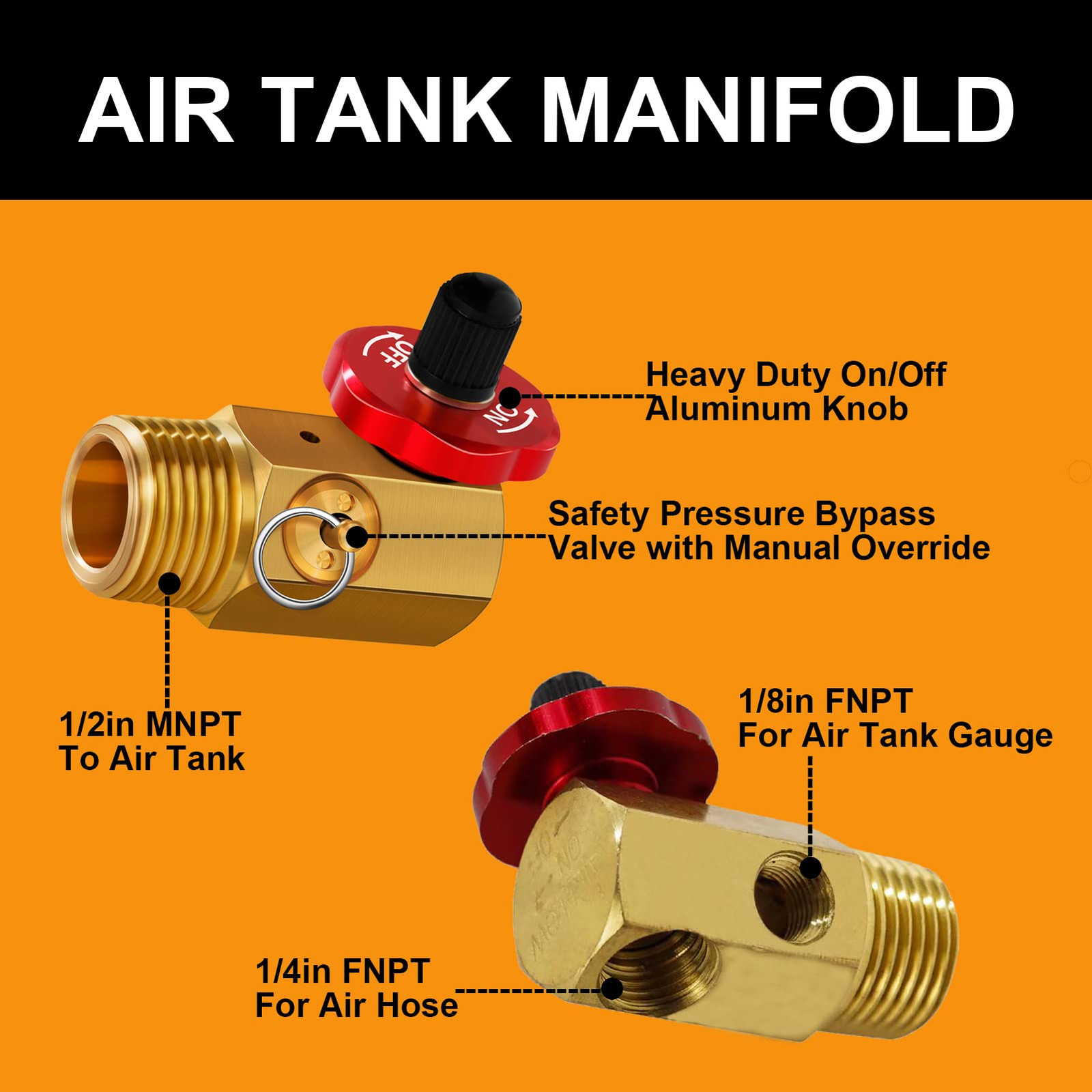 12Pc Air Tank Repair Kit, Air Tank Hose Assembly Kit Come with Pressure Gauge...