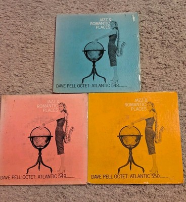 3 Dave Pell Octet Jazz & Romantic Places 7'' 45 Rpms Atlantic 548 549  550 VG
