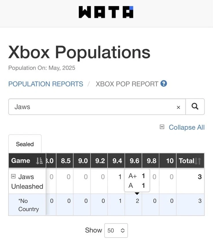 9.6 A+ Jaws Unleashed Microsoft OG Xbox WATA GRADED NEW SEALED NOT VGA CGC - Image 2 of 4