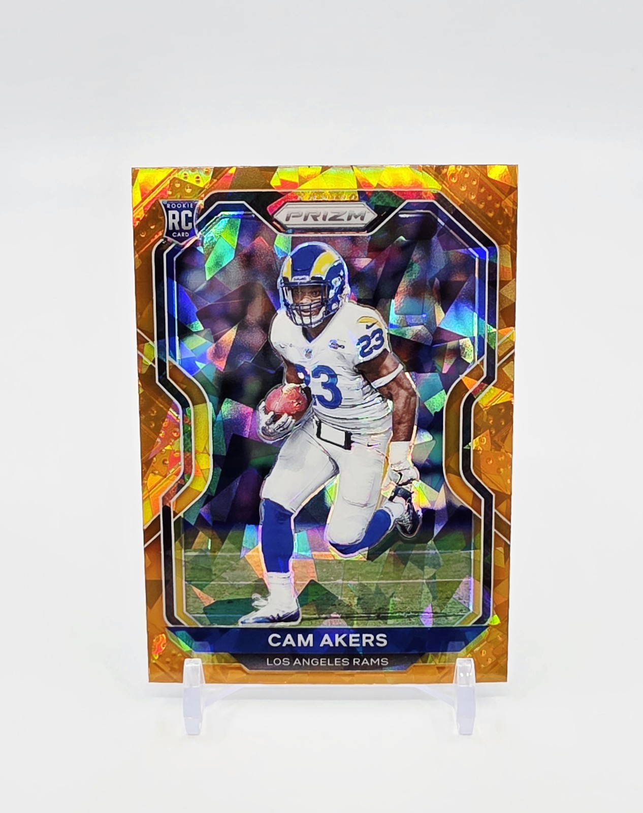 2020 Panini Prizm Cam Akers Rookie Orange Cracked Ice No. 376