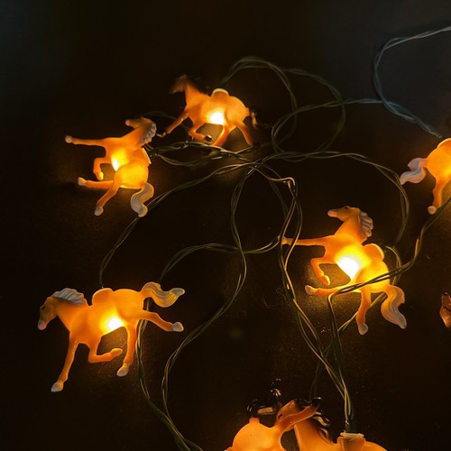 2 Sets of 10 Horse String Lights LED USB Indoor Outdoor Western Equestrian EUC