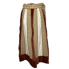 VTG 70s Chessa Davis Maxi Skirt Hippie Boho Velvet Lace Tapestry Waist 27