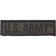 U.S. Army Back Panel Strip 3.75" X 1" 2 Piece OD Green Hook and Loop Patch