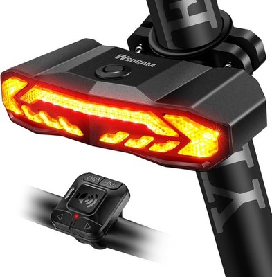 Smart Bike Light with Turn Signals, Brake Light, and Alarm Horn black