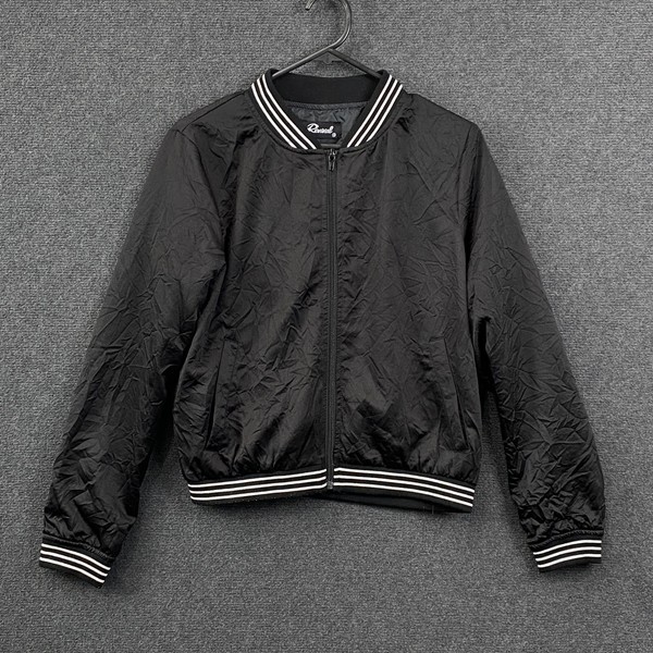 Revival Womens 10 Bomber Jacket Black Full Zip Streetwear Casual