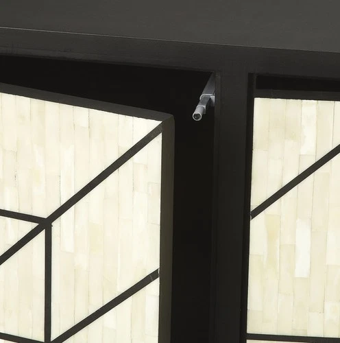 Distressed Black Sideboard with Bone Inlay – Greta - Picture 4 of 4