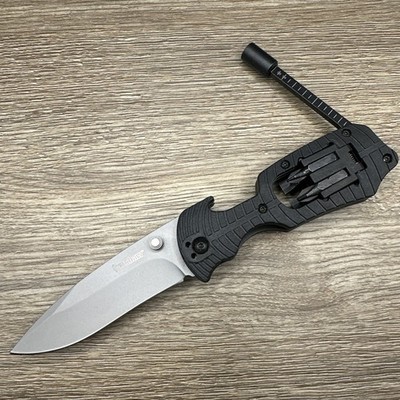 Kershaw Select Fire 1920 Manual Drop Point Plain Edge Pocketknife Bit Driver