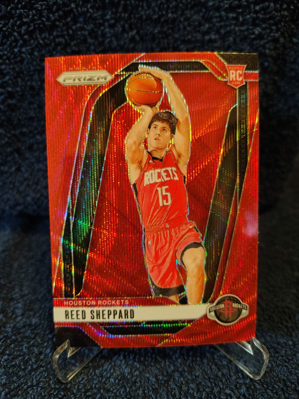 2024-25 Panini Select - Courtside Reed Sheppard #299 Red Wave Prizm (RC)