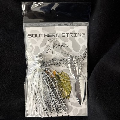 Southern String Hat Co Spinnerbait Fishing Lure White Black Silver