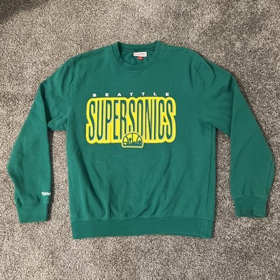 Mitchell & Ness Seattle Super Sonics Nostalgia Sweater Green Size Large 