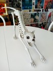 Scary Skeleton Kitty Cat 12 Plastic Animal Figure Halloween Decor Party Prop New