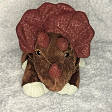 Kohls Cares Dinosaur Plush 12" Triceratops Brown Red Stuffed Animal Toy