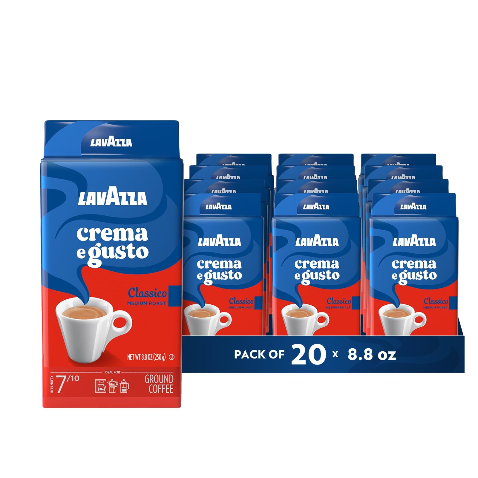 Lavazza Crema e Gusto Ground Espresso 20 x 8.8 oz Bricks - Italian Coffee