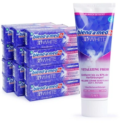 Blend-a-med 3D White Vitalizing Fresh Zahnpasta 12x 75 ml – hellere Zähne
