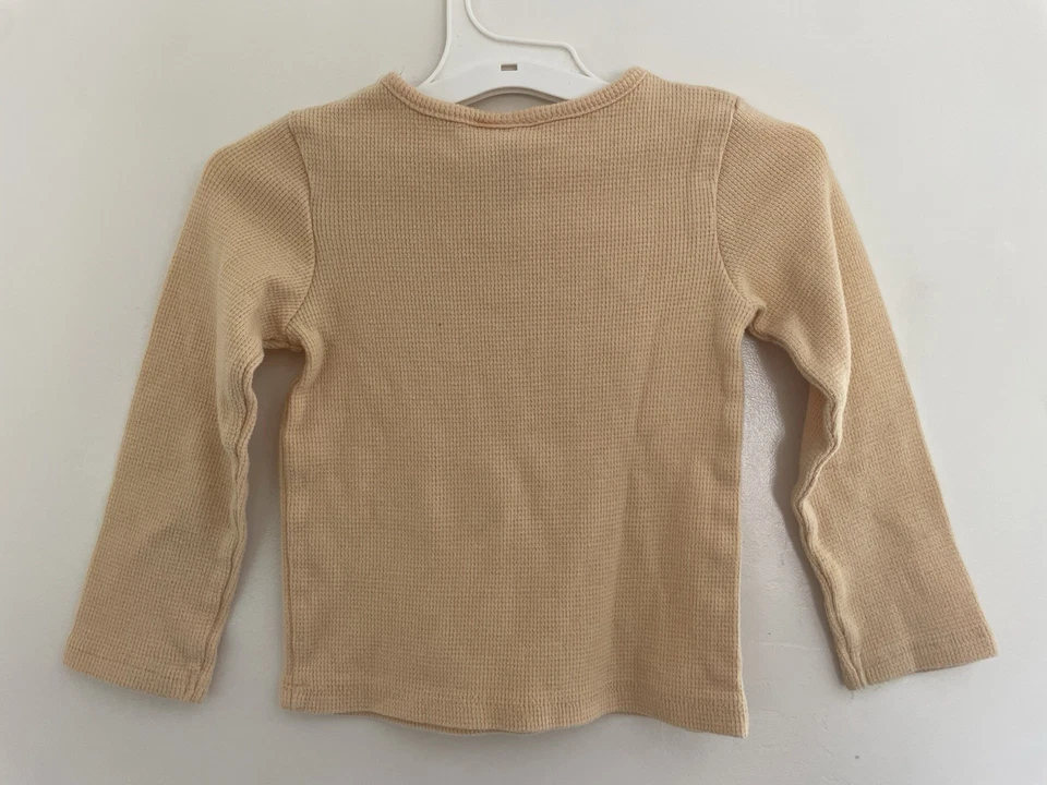 Camisa térmica de algodón mariposa floral brillante para niña pequeña Little Lass amarilla 3T Foto 4 de 4