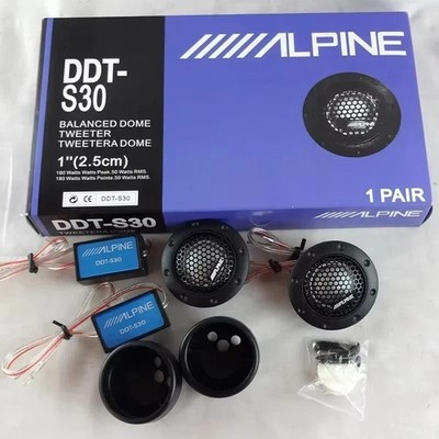 Alpine DDT-S30 1  Balanced Dome Tweeter Pair Car Audio Speakers High Power 180W