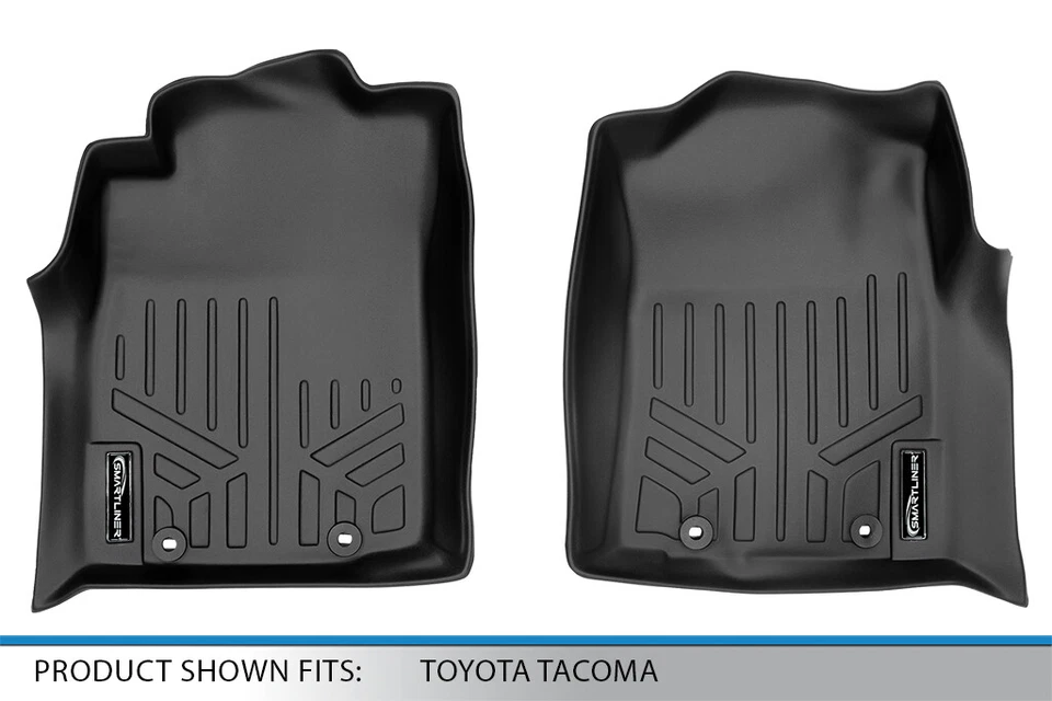 SMARTLINER Custom Fit Floor Mats 1st Row Liner Set OEM 2012-2015 Toyota Tacoma Foto 4 de 4
