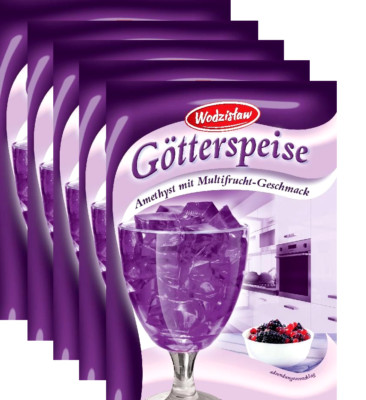 Götterspeise Amethyst Multifrucht-Geschmack Dessert  6 Bautel x 71 g  426g
