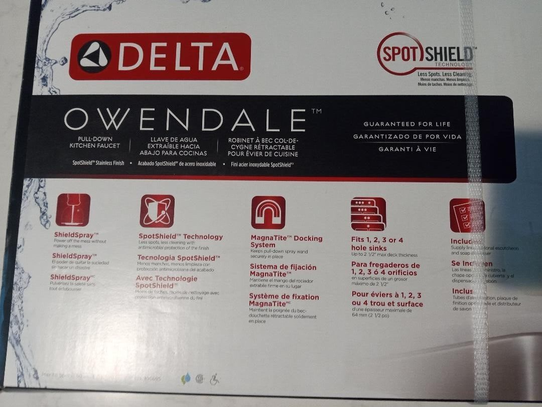 DELTA OWENDALE PullDown Kitchen Faucet with Stainless Spot Shield