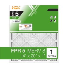 1-Pack Standard Pleated Air Filter 14x20x1, Air Filters Replacement FPR 5 MERV 8