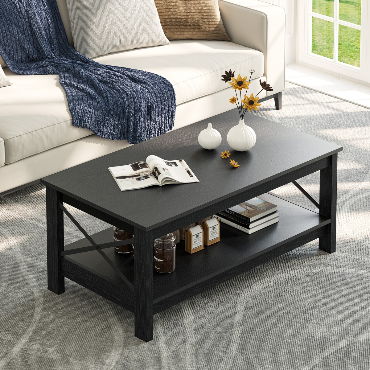 Mid Century Coffee Table GOFLAME Mid Century Modern Coffee Table – 2 ...