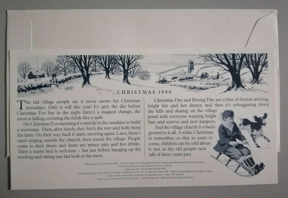 Royal Mail FDC 1990 - Christmas (5v Stamps Cover) - Image 2 of 2