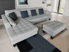 3-Piece Modern Grey Microfiber Sectional Sofa Set S168LG