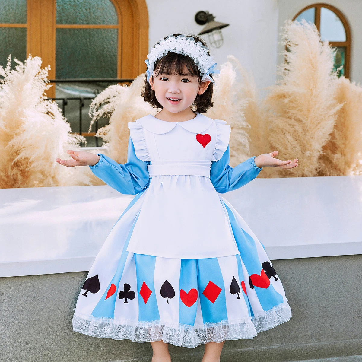 Childrens Kids Toddlers Girls Alice in Wonderland Halloween Costume Dress  1-6T