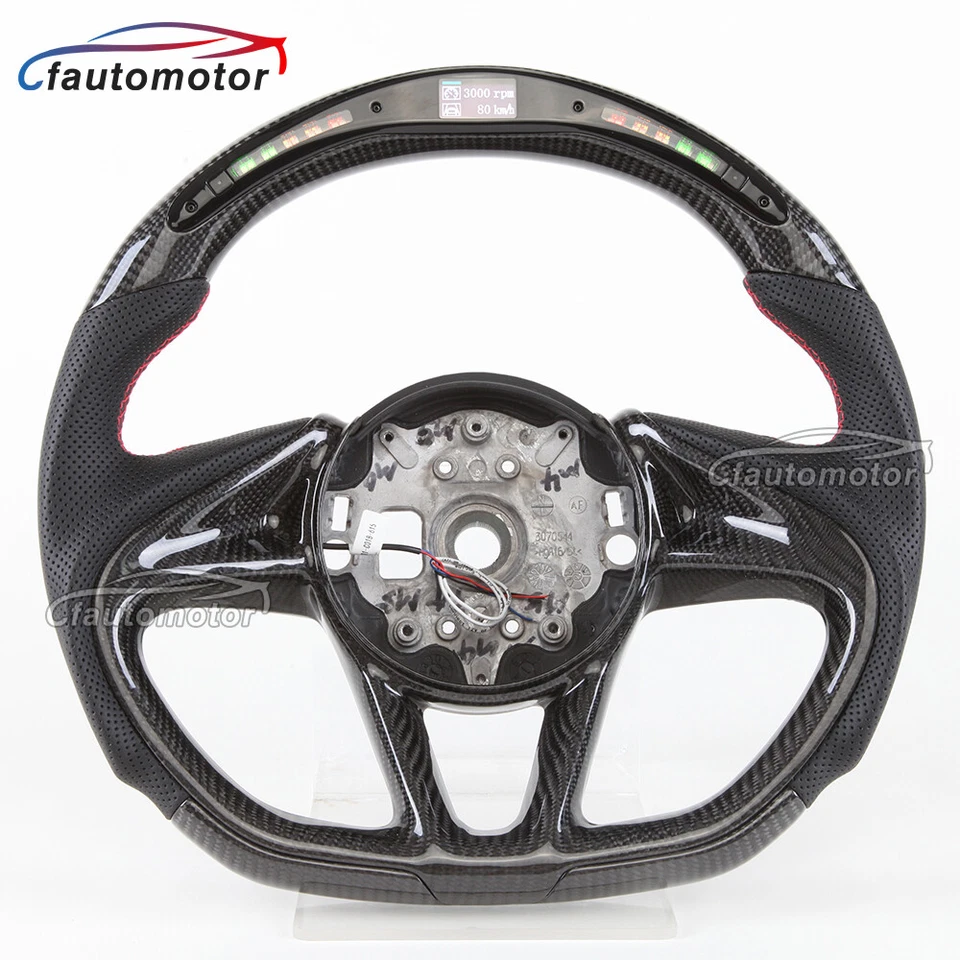 Volante LED de fibra de carbono real apto para McLaren 540C 570 600LT 720S con moldura Foto 2 de 4