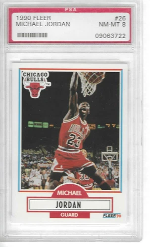 1990-91 Fleer NBA Michael Jordan HOF Chicago Bulls #26 PSA 8 MINT