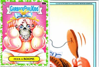 24 GARBAGE PAIL KIDS KIDS AT PLAY GREEN PARALLEL CARD 93a Peek a Boone