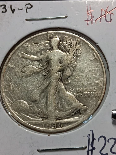 👉1936 Walking Liberty Half Dollar -VF Choice  S/482