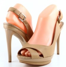  295 Mark  James BADGLEY MISCHKA MAYBEL Tan Leather Designer Slingback 8.5