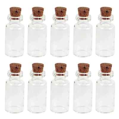 10 Mini Glass Vials - Round Shaped, Wish Jars, Small Glass Bottles