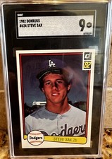 1982 Donruss Steve Sax Rookie SGC 9