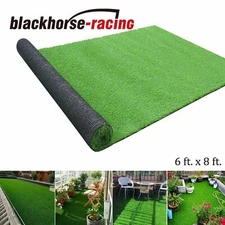 Green Artificial Grass Rug 6 ft. x 8 ft. Patio Deck Indoor Outdoor Landscape NEW