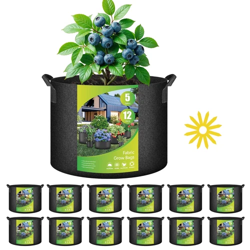 5-24Pack Garden Grow Bag/Rooty Bag Heavy Duty Non-Woven Plant Fabric Pot Contain - Picture 46 of 143
