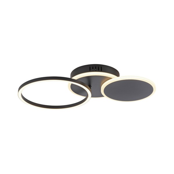 Led Deckenlampe Rund Schwarz Schwenkbar Lichtfarbe Warmweiß, Schwenkbare Ringe-image