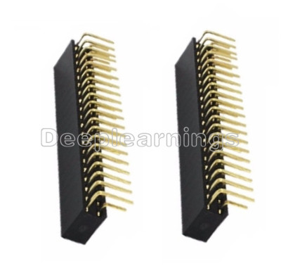 10PCS 2.54mm Double Row 2X20 40Pin Female Right Angle Header Socket Pin Strip NE