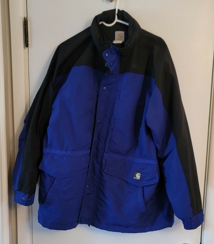 Mens Vtg Long Carhartt Hooded Coat 